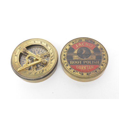 118A - Jacko Boot Polish Compass with Waltzing Matilda Poem on inside lid, various pouches on with The Quee... 