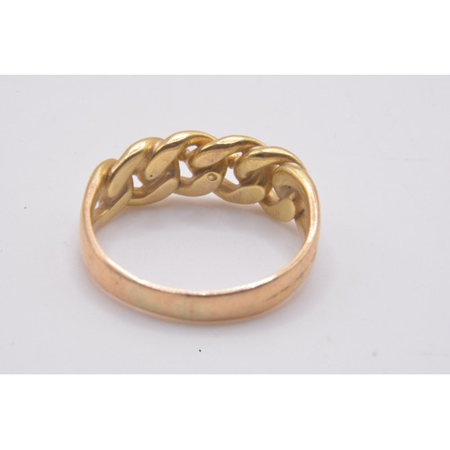 167 - 18ct yellow gold rope/link design ring, approx. size O, approx weight 5g