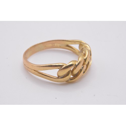 167 - 18ct yellow gold rope/link design ring, approx. size O, approx weight 5g