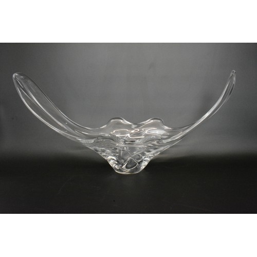 6 - Large sculptural glass centrepieces (x2), measurements approx. 65 cms long x 23 cms deep