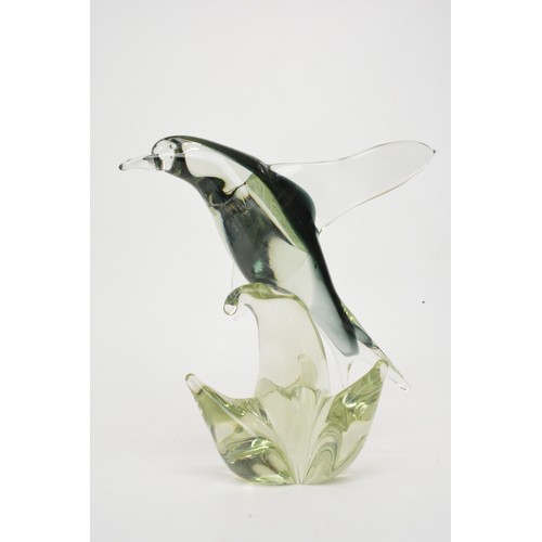 7 - Large Murano glass sculptures, Bird measuring approx. 26cms tall x 27cms long, together with elephan... 