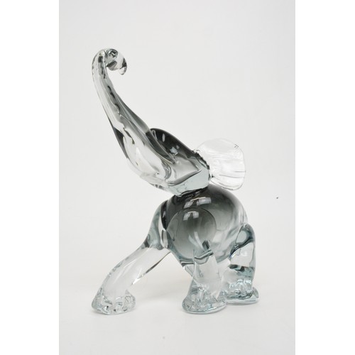 7 - Large Murano glass sculptures, Bird measuring approx. 26cms tall x 27cms long, together with elephan... 