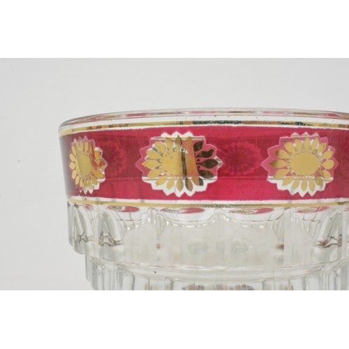 13 - Retro Italian ruby red and gold trifle bowl set