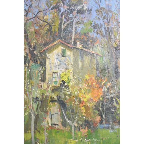 34 - Irene Pages (FR.b.1934), Vintage Oil on canvas depicting French Farmhouse in natural setting, signed... 