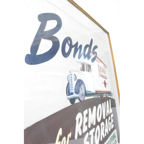 42 - Hand painted 'Bonds Removals' advertising art, H66 x 52cm