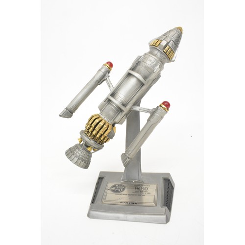 66 - Star Trek - First Contact Phoenix, Pewter model by John Eaves, Signature Edition. Collection only.