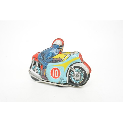 72 - Vintage metal motorcycle wind-up toy in original box,  Winner 95 motor cycle, friction powered with ... 