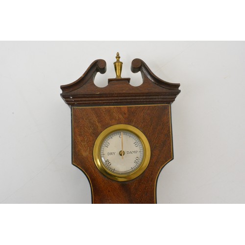 130 - Vintage Barometer with decorative finial to top. Approx. size 96 cms tall, 28cms widest point