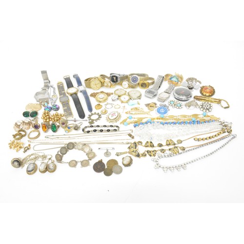 233 - Costume jewellery bundle to include watches, rings, bracelets, necklaces, medallions etc,