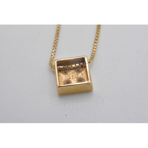 246 - Yellow gold and diamond pendant stamped 0.16 with chain stamped K18, gross weight 3.4g, together wit... 