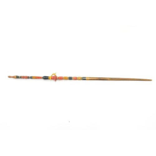 120 - Primitive wool processing tool, distaff spinning
