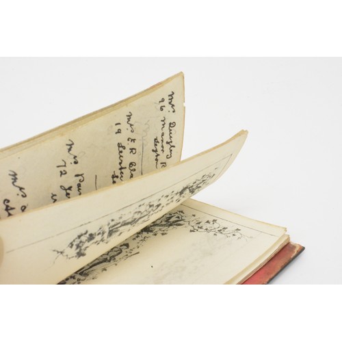 122 - Victorian French grand tour aid, memoire book with miniature hand coloured walking in landscape pane... 