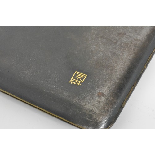 123 - Japanese Komai Fuji damascene mixed metal cigarette cases, x2