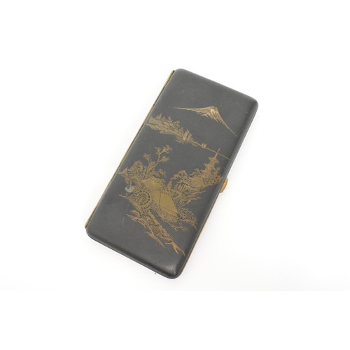 123 - Japanese Komai Fuji damascene mixed metal cigarette cases, x2