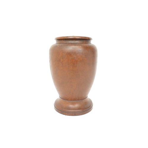 136 - Vintage Californian redwood vase with copper liner, approx H19cm