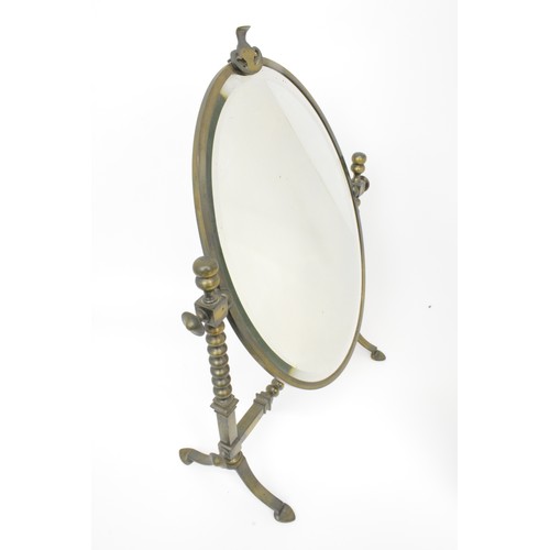 141 - Vintage metal vanity mirror with bevelled  glass