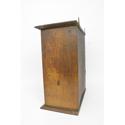 146 - Smoker's cabinet, front door panel with art nouveau decoration, top hinged lid and bottom drawer
