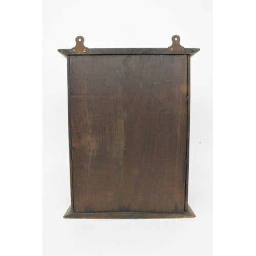 146 - Smoker's cabinet, front door panel with art nouveau decoration, top hinged lid and bottom drawer