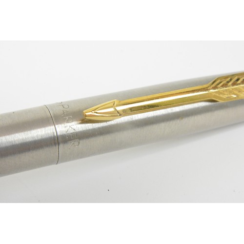 157 - Pen display box with pull out drawer containing a selection of predominately Parker pens/pencils