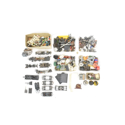 A selection of train a parts and accessories including station figures ...