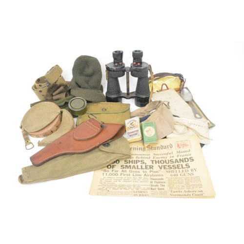 Collection of American and British WW2 items to include OS map ...