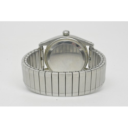 367 - Rolex Oyster Perpetual, 6565, serial no and model no both present. Replacement strap