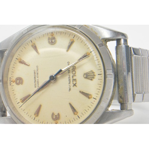 367 - Rolex Oyster Perpetual, 6565, serial no and model no both present. Replacement strap