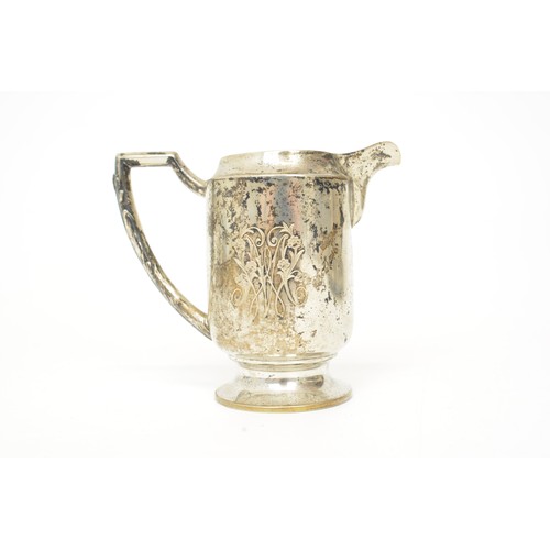 159 - Antique silver tea set with gold gilt interior