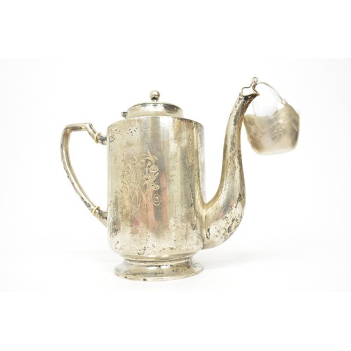 159 - Antique silver tea set with gold gilt interior