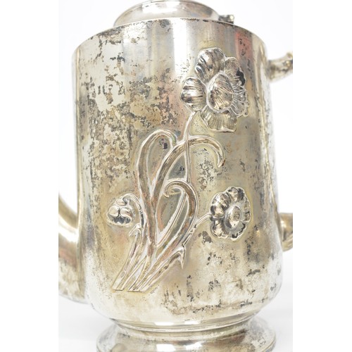 159 - Antique silver tea set with gold gilt interior