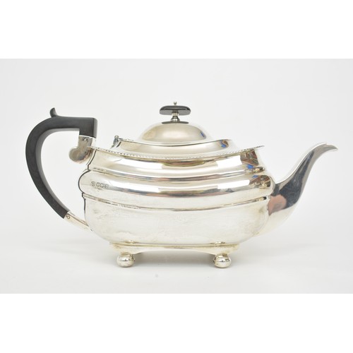 161 - Antique silver four piece tea set comprising teapot, hot water pot, milk jug and sugar bowl by Z Bar... 