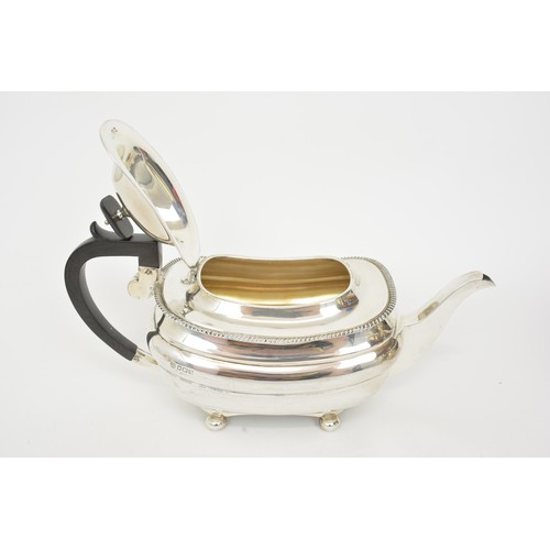 161 - Antique silver four piece tea set comprising teapot, hot water pot, milk jug and sugar bowl by Z Bar... 