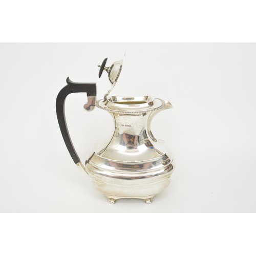 161 - Antique silver four piece tea set comprising teapot, hot water pot, milk jug and sugar bowl by Z Bar... 