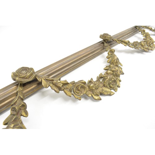 8 - Antique decorative  metal fireplace/window decor pole with Rose and swag design