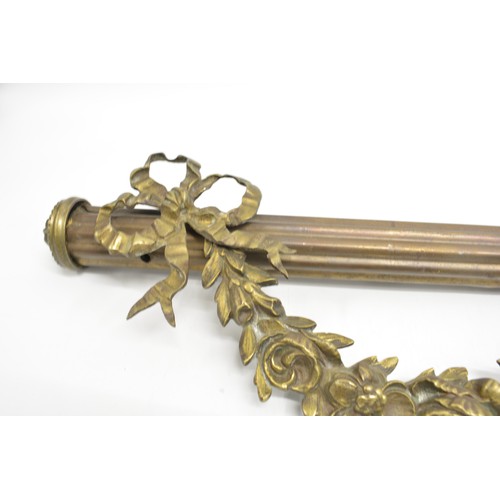 8 - Antique decorative  metal fireplace/window decor pole with Rose and swag design