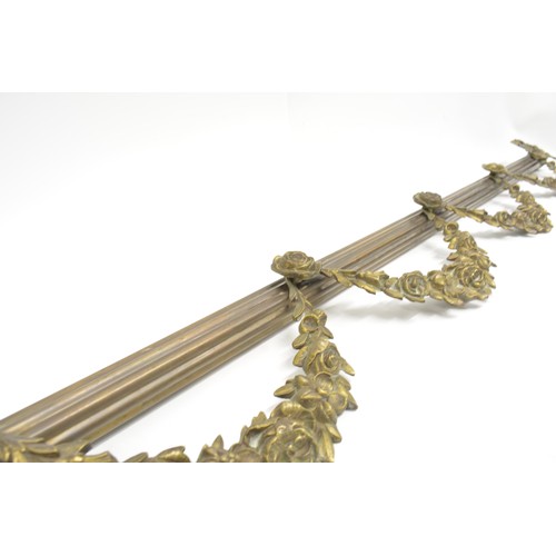 8 - Antique decorative  metal fireplace/window decor pole with Rose and swag design