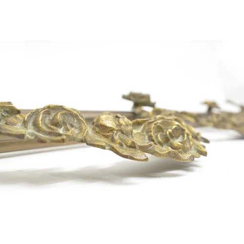 8 - Antique decorative  metal fireplace/window decor pole with Rose and swag design