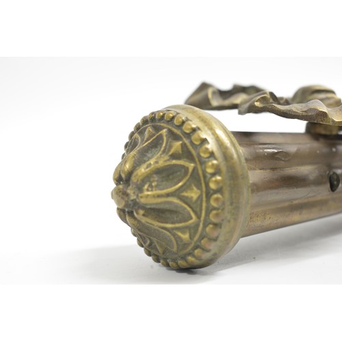 8 - Antique decorative  metal fireplace/window decor pole with Rose and swag design