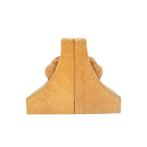21 - Pair of hand carved oak Robert 'Mouseman'  Thompson bookends
