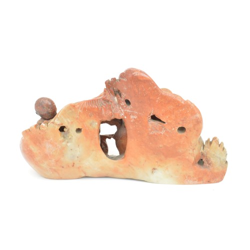 27 - Chinese soapstone hand carved brushpot