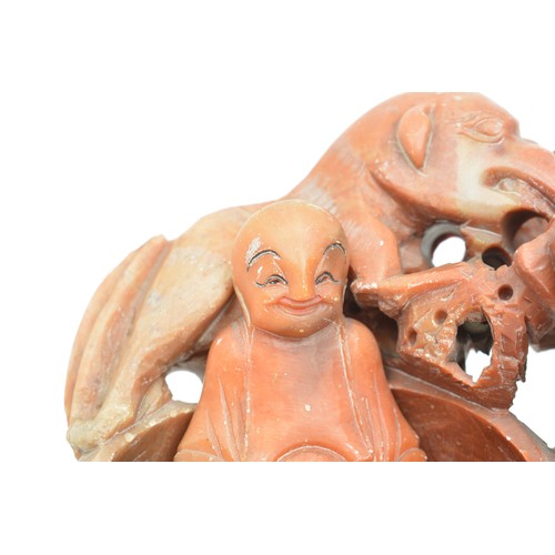 27 - Chinese soapstone hand carved brushpot