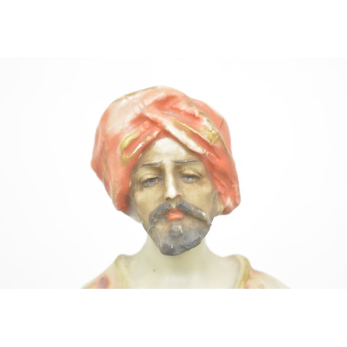 30 - Vintage art nouveau figurine of man carrying a jug next to Amphora together with Chinese Mud Man Sch... 