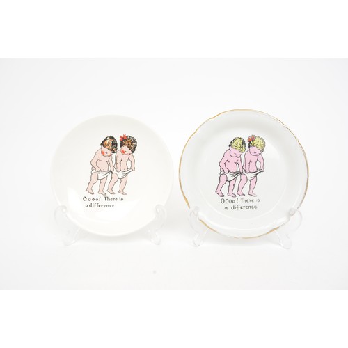 42 - Group of risque, comical ceramic and glass  trinket trays, x20.
