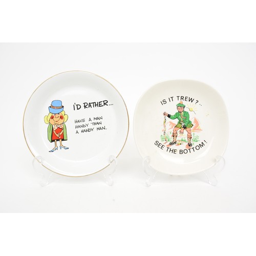 42 - Group of risque, comical ceramic and glass  trinket trays, x20.