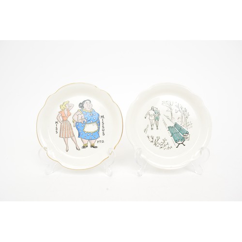 42 - Group of risque, comical ceramic and glass  trinket trays, x20.
