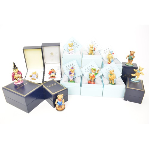 45 - Halcyon Days porcelain 'Teddy Bears' x12, all with boxes
