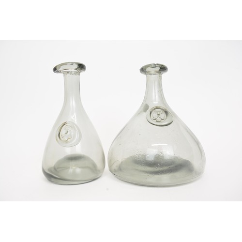 51 - x2 Holmegaard Viking decanter/carafe designed by Ole Winther,approx max H23cm.