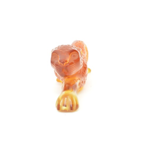 53 - Lalique  Amber glass Panther. 2006 Limited Edition No: 526 of 888 edition. Complete with box and cer... 