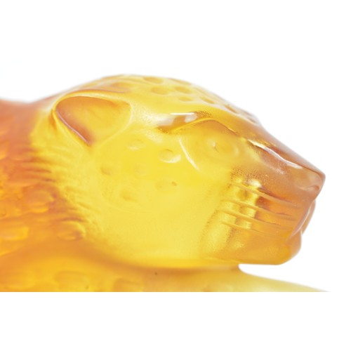 53 - Lalique  Amber glass Panther. 2006 Limited Edition No: 526 of 888 edition. Complete with box and cer... 