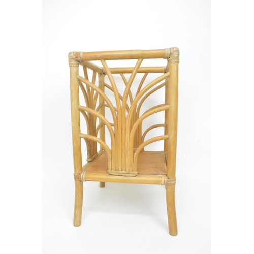 56 - Two bamboo rattan Planters with leather binding, c.1970